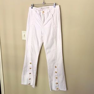 Soft Surroundings white fringed jeans